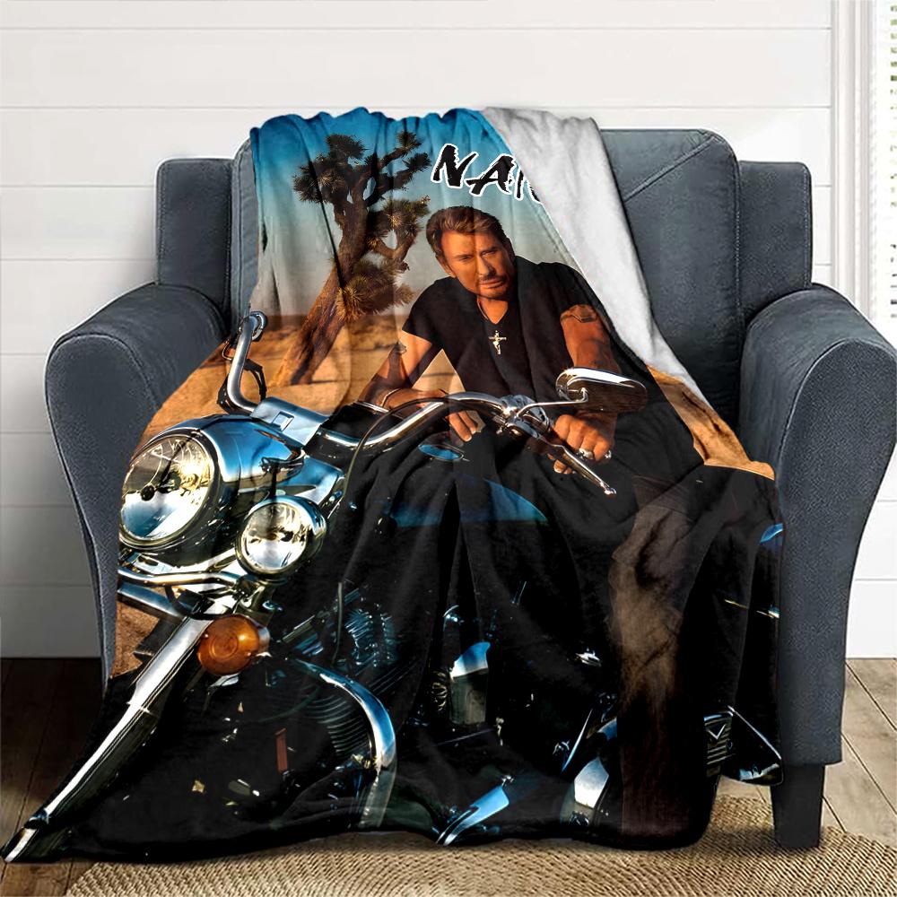 Motorcycle Rider Desert Landscape Four Seasons Blanket Customized With Your Name Lightweight And Warm Perfect Gift For Home Office Camping Sofa Travel