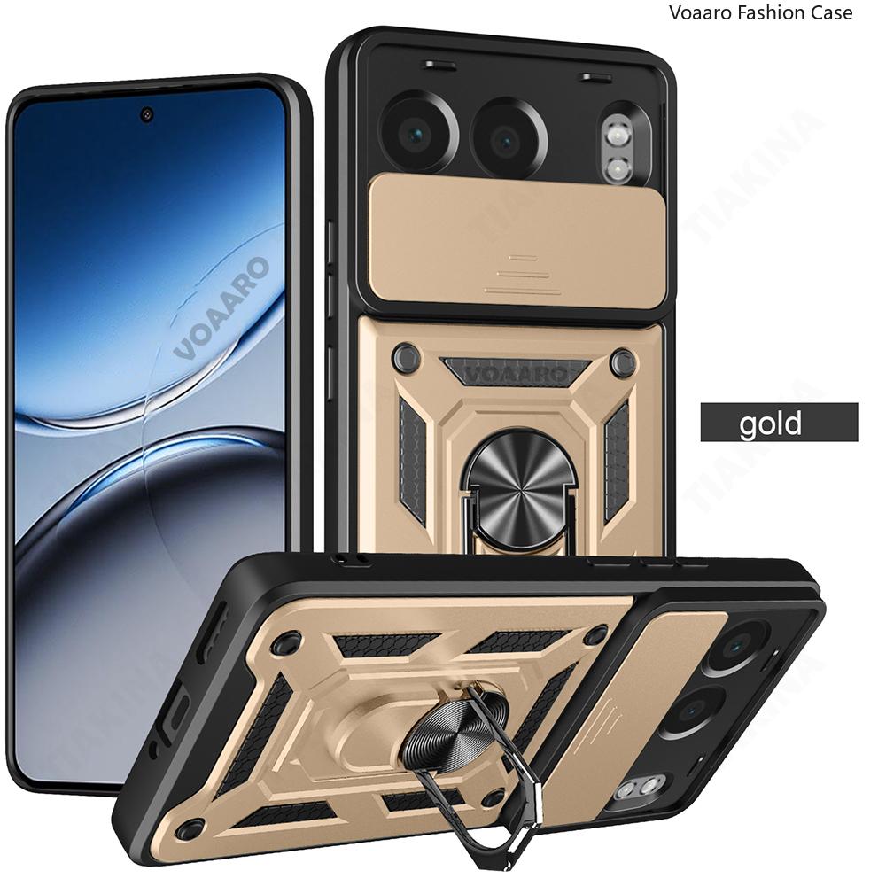 Slide Lens Armor Funda for OnePlus Nord CE4 Lite Case Stand Cover for OnePlus ACE 5 3 Pro 12 13 12R 13R OPPO K12 K12X 5G Case