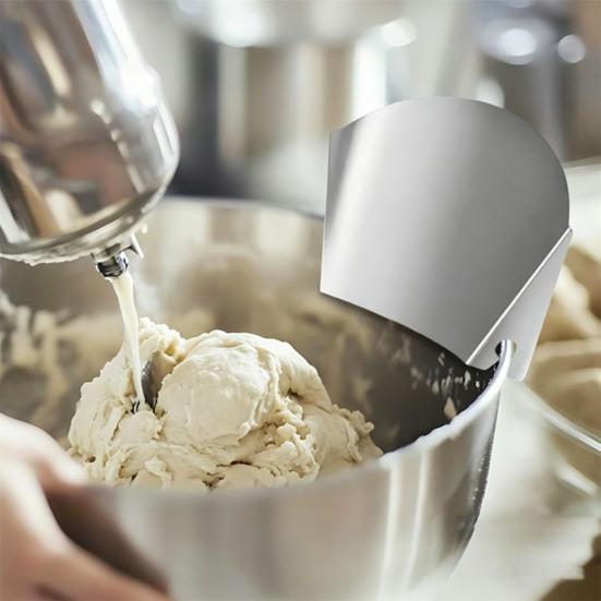 Yousheng Stainless Steel Pouring Shield for Stand Mixer Universal 7-Inch Splash Guard for KitchenAid Dishwasher Safe Mixer Accessory Fits Most Metal