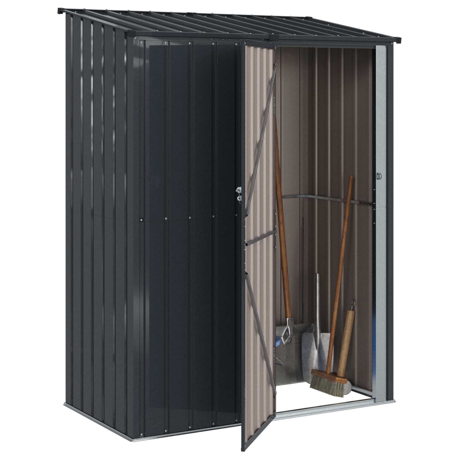 Gartenschuppen Anthrazitgrau 153,5 x 86 x 200 cm Metall