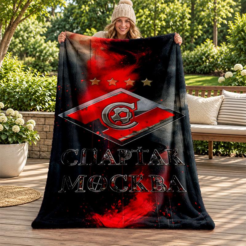 FC Spartak Moscow blanket Flannel Blanket Soft Cozy Plush Throw for Sofa Bed Lightweight Home Decoration Gifts for Christmas various holidays