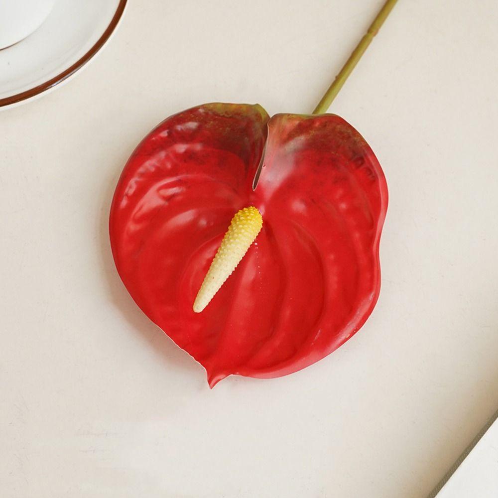 

Сад Дом Реалистичные Элегантные DIY Антуриумы Искусственные Каллы Поддельные Цветы Поддельные Растения красный