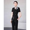 Women's Short Sleeve Summer Suit for Professional Office and Hotel Reception Work.