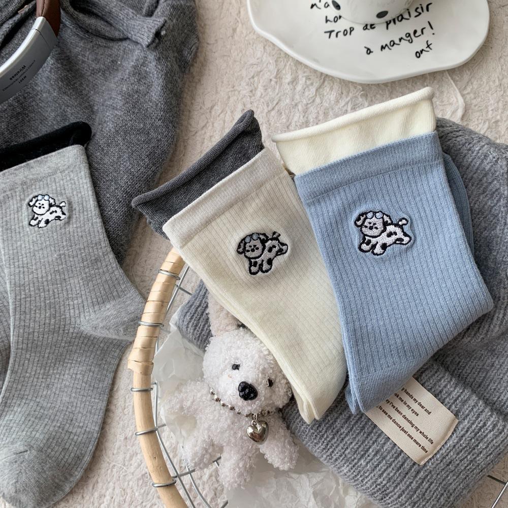 Autumn and Winter Lace Fringed Striped Socks for Women, Early Autumn Lace Sweet Mid-calf Pile Socks