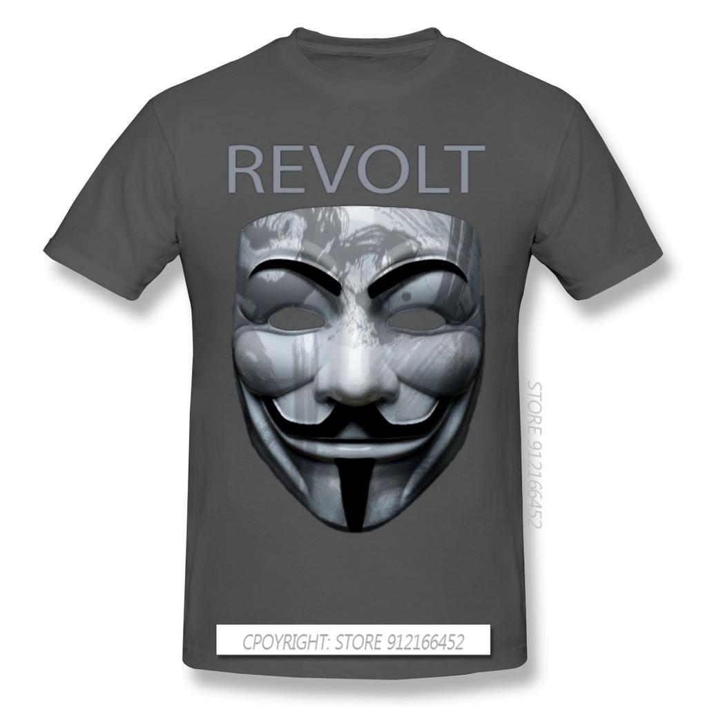 Revolt V Mask T-Shirt Anonyme Hackerorganisation Video Black Lives Matter Druck T-Shirt Sommer Groß T-Shirts