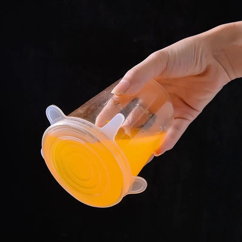 6PCS Silicone Stretch Lids Universal Silicone Food Wrap Bowl Pot Lids Silicone Cover Pan Cooking Kitchen Accessories Supplies
