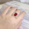 Vintage King Ring Gold Filled AAAAA CZ Red Zircon Luxury Engagement Jewelry Wedding Rings For Men Rock Party Finger Ring