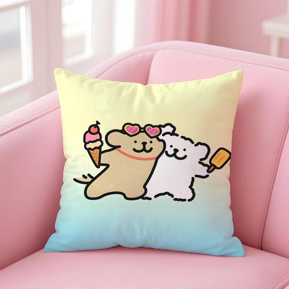 Cute L-Line P-Puppy Cushion Cover Comfortable Reversible Pillow Cover Ideal for Car Sofa Bedroom & Beyond