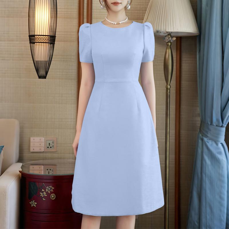 ZANZEA Women Summer Casual Round Neck Short Sleeve Dress