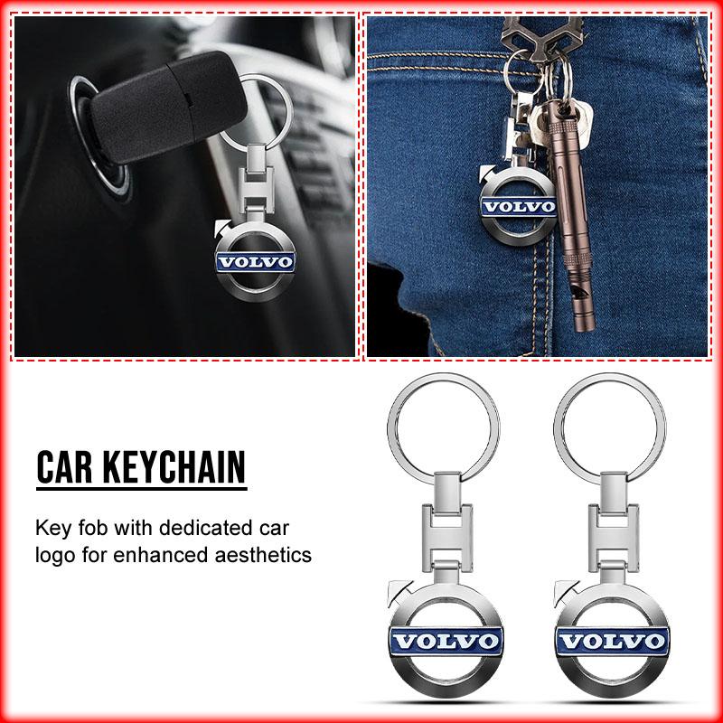 Porte-clés de voiture Porte-clés Pendentif Porte-clés en métal Emblème Pour Volvo 240 C70 S40 S50 S60 S70 S80 S90 V40 V50 V60 V90 XC40 XC60 XC90 Vnl Camion