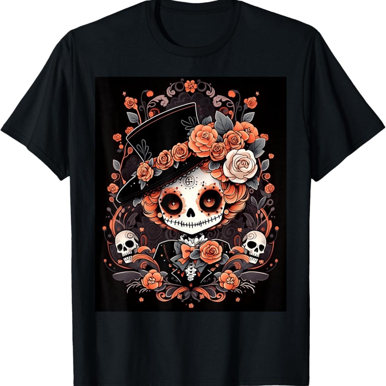 Skulloween Fright Night_ Bone-Chilling Halloween Graphic T-Shirt S чёрный