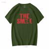 The Smile band Thom Yorke logo Radiohead screen printed T shirt vintage Washed fashion Casual Unisex Stylish Versatile homme