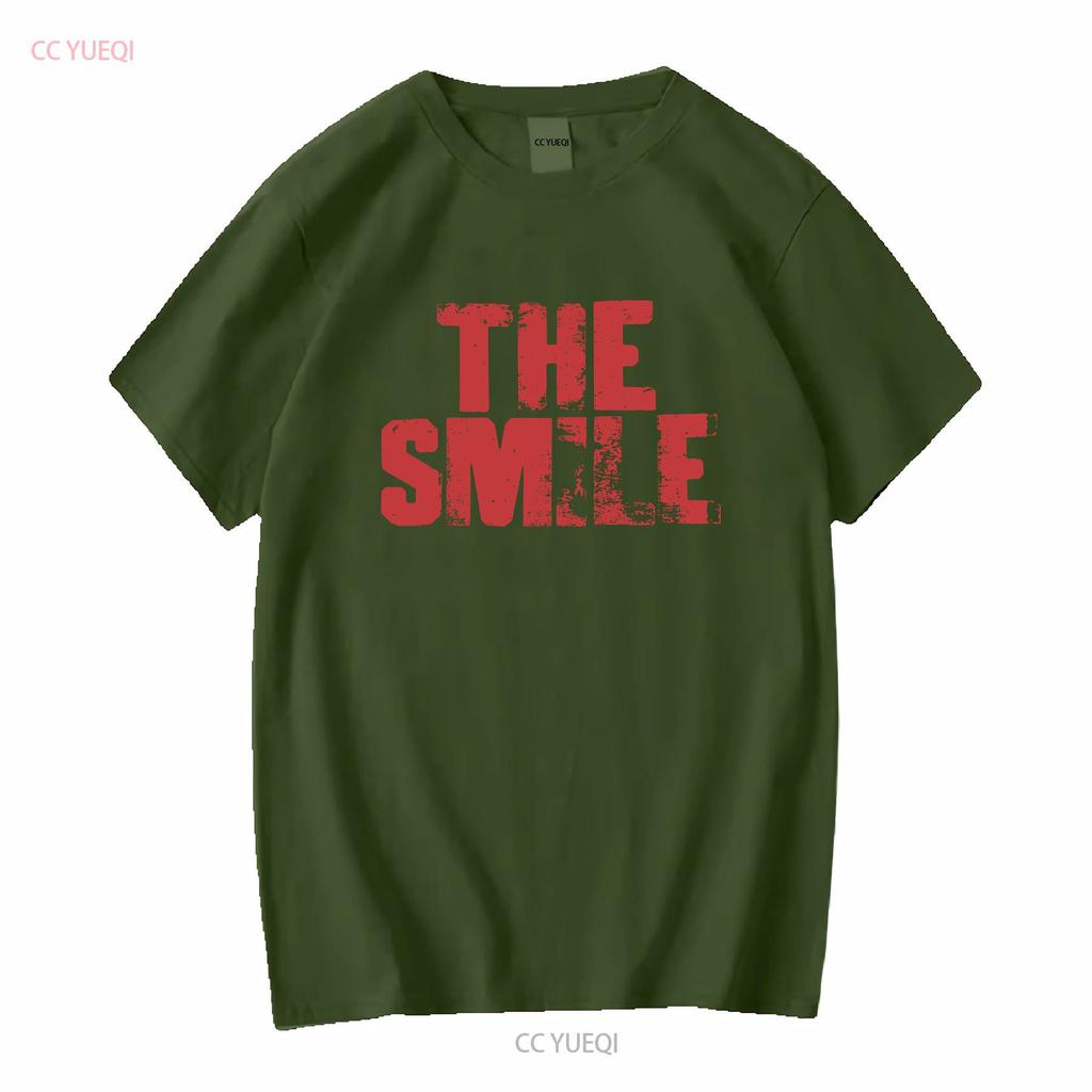 The Smile band Thom Yorke logo Radiohead screen printed T shirt vintage Washed fashion Casual Unisex Stylish Versatile homme