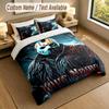 3Pcs Bedding Set Custom Name Text, 1 Sheet 2 Pillowcases Home Bed DecorFriday the 13th Jason Voorhees