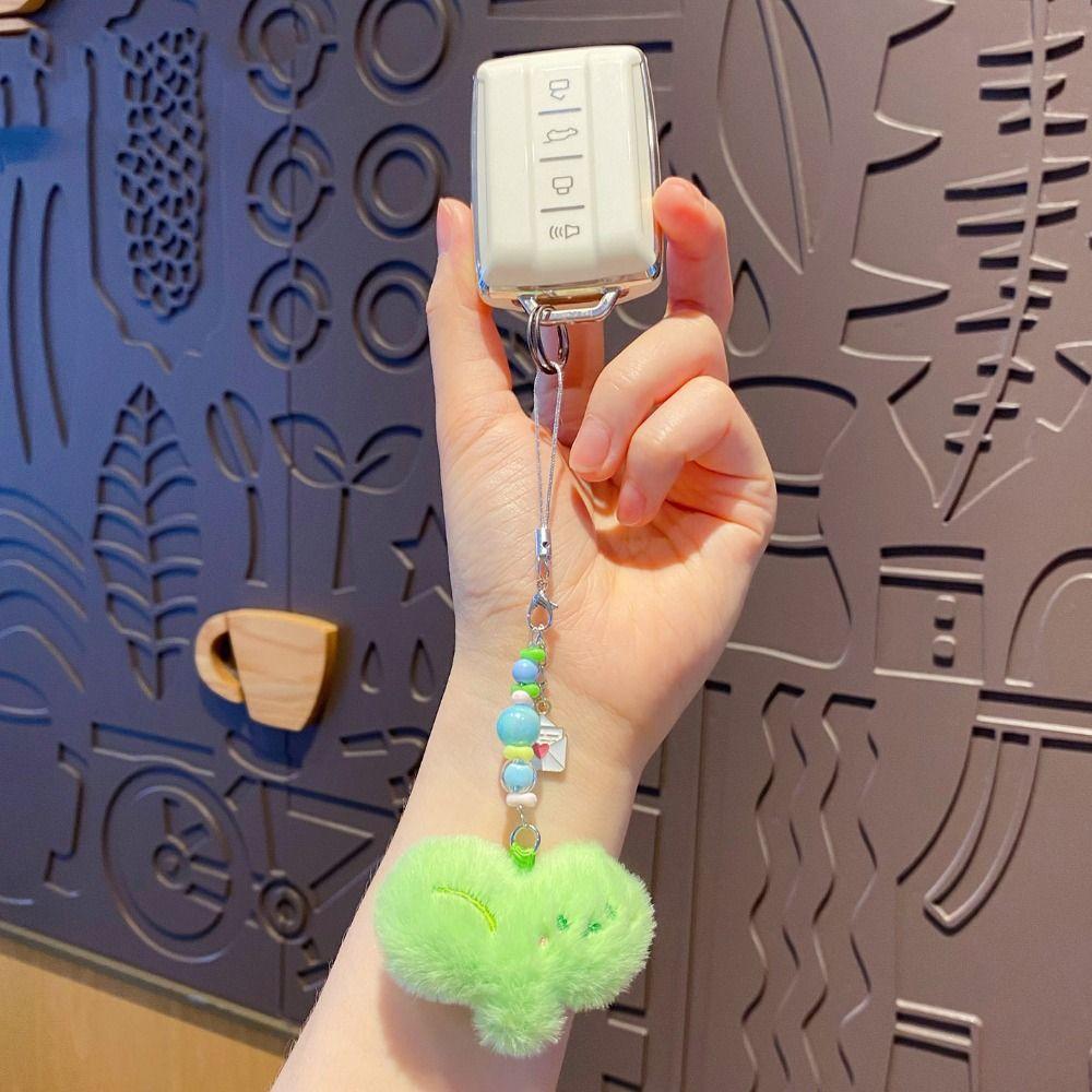 Beads Flower Letter Plush Keyring Cartoon Design Plush Flower Bag Pendant  Children