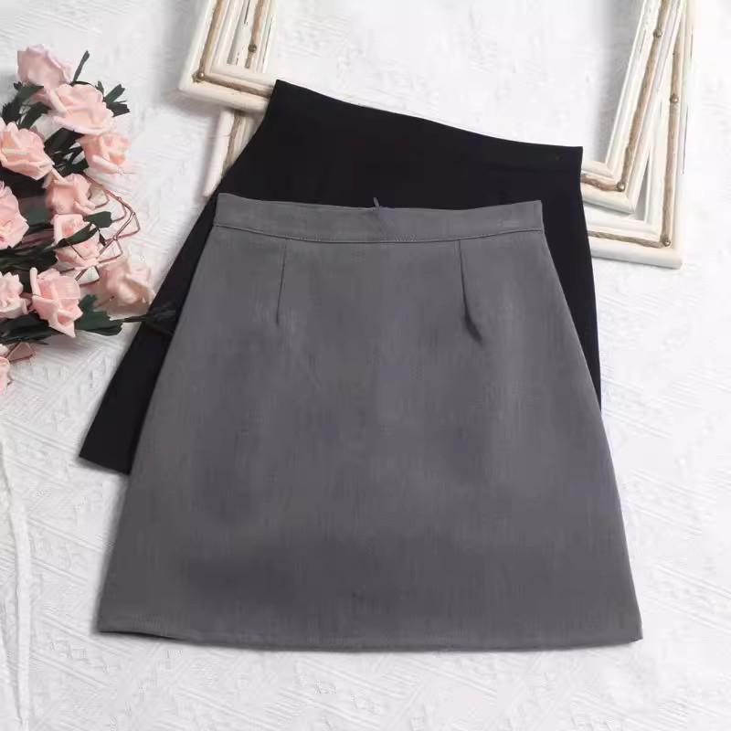 

Women s Petite Korean High Waist Bodycon A-Line Midi Skirt - XS L