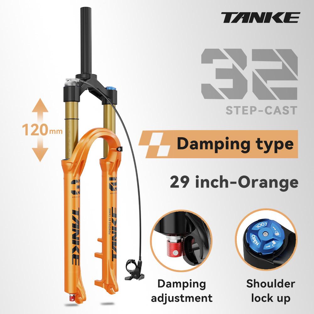 TANKE Bike Fork Rebound Adjustable MTB Air Front Suspension 26/27.5/29 Inch 120mm Travel Quick Release Fork Bicycle Accessories