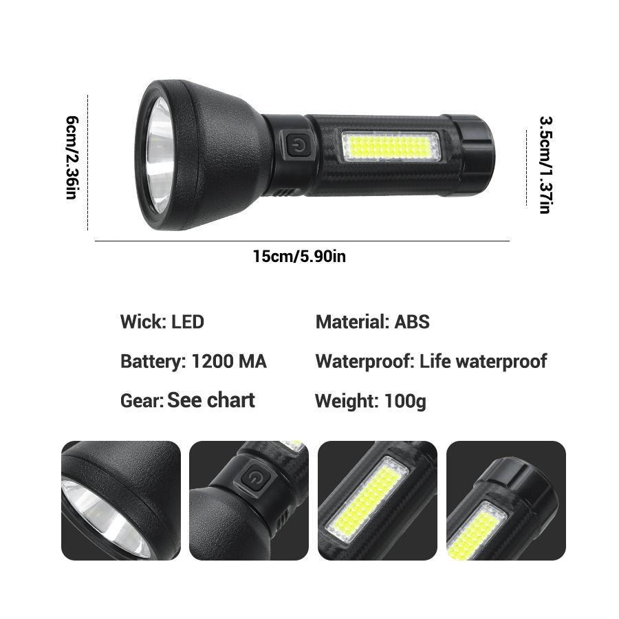 Mini Torch LED Rechargeable Flashlight Portable USB Charging Flashlight Outdoor Camping Waterproof Long Range Fishing Lantern