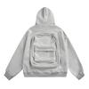 Ryggsekk-hettegenser for menn kvinner kreativ glidelåscardigan med ryggsekk lett reise hettegenser avslappet unisex hettegenser genser