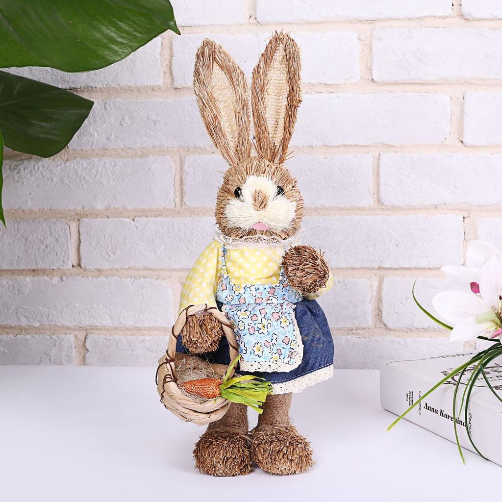 Easter Simulation Bunny Home Garden Bunny Decoration Creative Straw Bunny