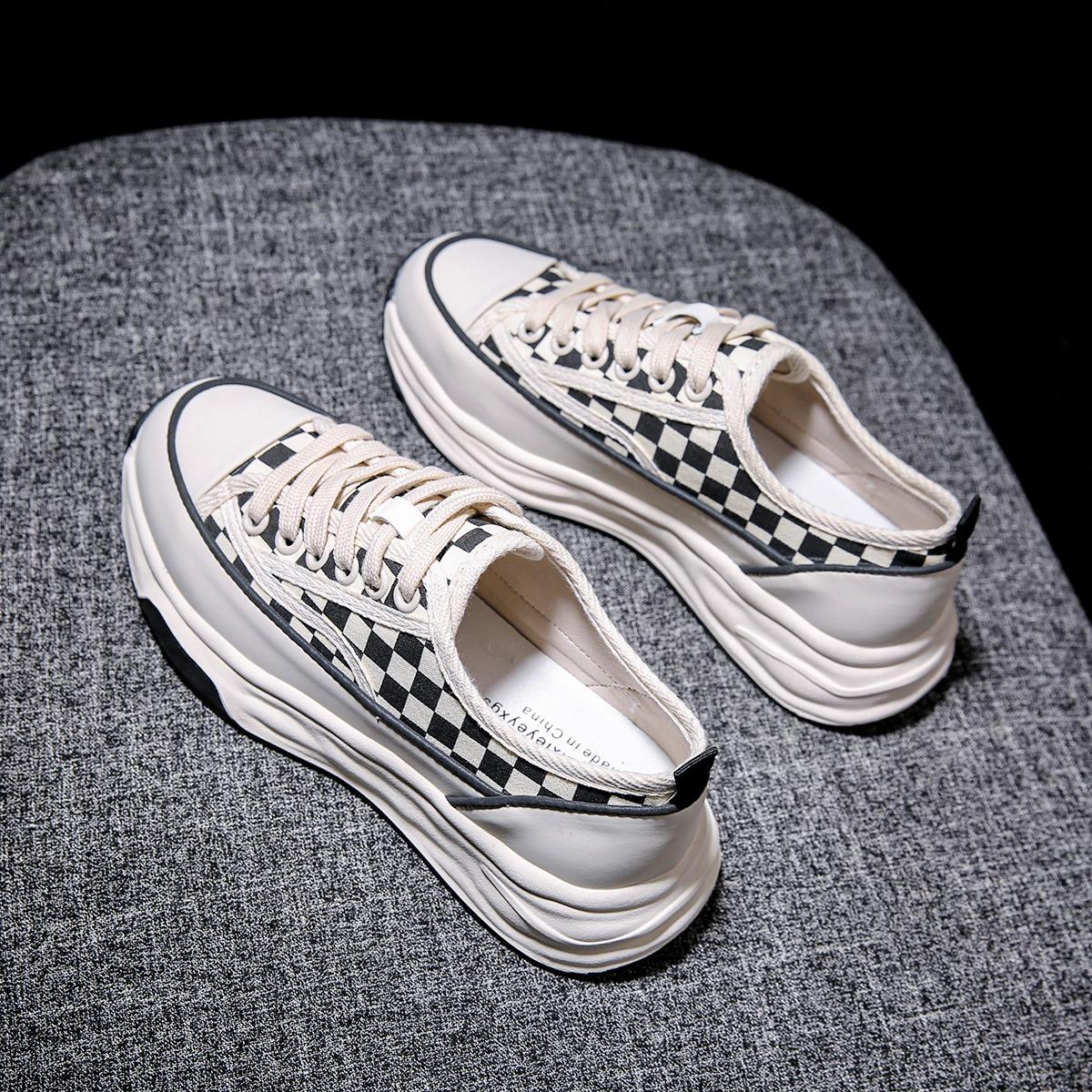 

Женская обувь Повседневная обувь из парусины 2024 года Дышащая повседневная женская обувь для сноуборда на толстой подошве Обувь для спорта на открытом воздухе Вулканизированная обувь 40 чёрный