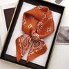 Soft Silk Square Scarf Floral Print Neckerchief Shawl Luxury Headband Scarf  Headwear Accessory