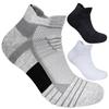 3 Pairs Terry Loop Sports Socks Breathable Mesh Cushioned Moisture-Managed for Running Hiking Basketball