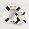 Nautical Life Ring Wall Decor Welcome Aboard Lifebuoy Boat Themed Home Beach House Decoration Gifts Living Room Small Ornament