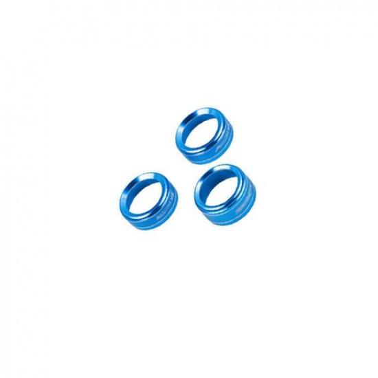 For Mazda CX-5 2017-2024 Blue Alloy Center Console AC Switch Knob Ring Trim 3PCS