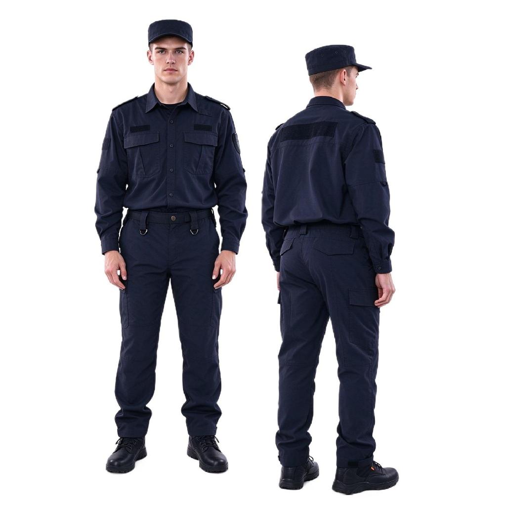 LS Long Sleeve Workwear Nylon Good Strechable Black Navy Blue Police Guard Security Uniform In Summer Fall Seasons
