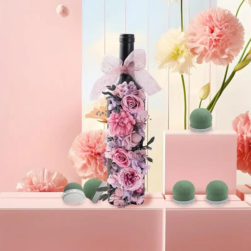 1/12 szt. Mini Okrągły Uchwyt z Pianki Florystycznej, Zielony Suchy i Mokry Kwiaciarnia Kwiatek Blok Rzemiosło Materiały do Aranżacji na Butelkę Wina