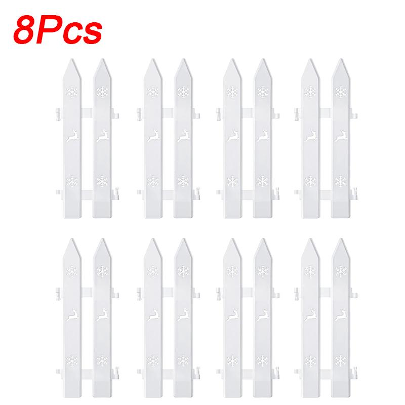 1 Set PVC Barrier White Fence Decorations Durable Hollow-Out Festive Surround Fence Winter Christmas Tree Holiday 30x10cm