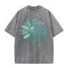 2026 Vintage Teal Sunflower Mental Health Slogan Graphic Black Acid Washed T Shirt Inspirational Strong Quote Oversized Unisex C
