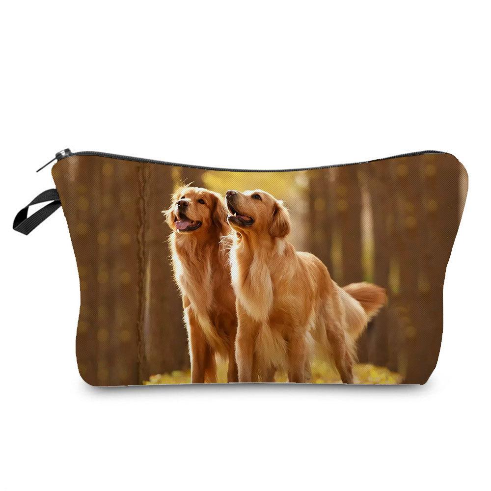 Women Dog Print Cosmetic Bag Toiletries Organize Travel Storage Case 6873