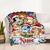Christmas Joyful Gathering Customize Your Name Blanket Throw Personalized Blanket Durable Comfort Perfect for Nap Office Chair Bed for All Occasions