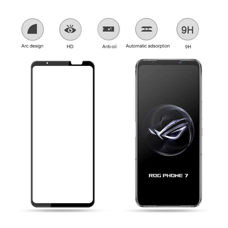 

MOCOLO Для Asus ROG Phone 7 5G Захисне скло на весь екран Повний клей Шовкографія Загартоване скло Black