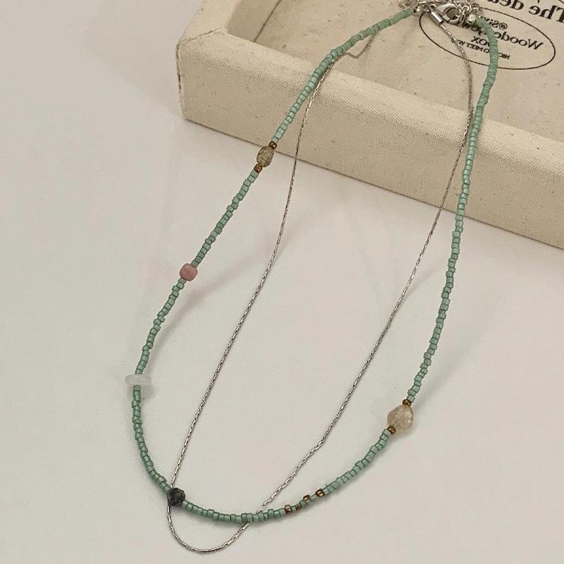 

Стеклянные бусины маленький свежий простой кулон модный универсальный темперамент ключичная цепочка нишевые высококачественные украшения женские