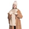 Knitted Hat, Scarf and Gloves Three-piece Set for Women, Autumn and Winter Outdoor Warm Double-layer Wool Knitted Hat