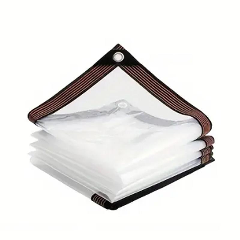 Transparent tarpaulin pe thick waterproof uv tear resistant durable plastic vinyl tarpaulin with grommets garden rain cover (as the picture,2x1m)