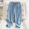Denim Lyocell Cool Casual Elastic High Waist Loose Wide Leg Women's Pants Ankle-Length Pants For Women Clothing Fashi