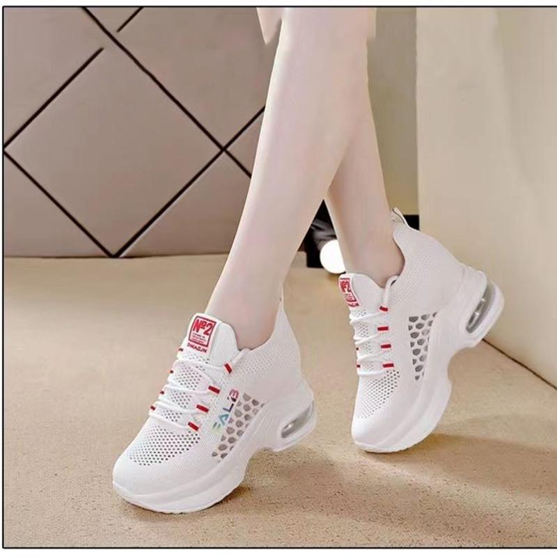 

Breathable Thick Bottom Comfortable Women s Sneakers Women Lace Up Wedge Shoes Versatile Shoes 39EU/CN40 білий