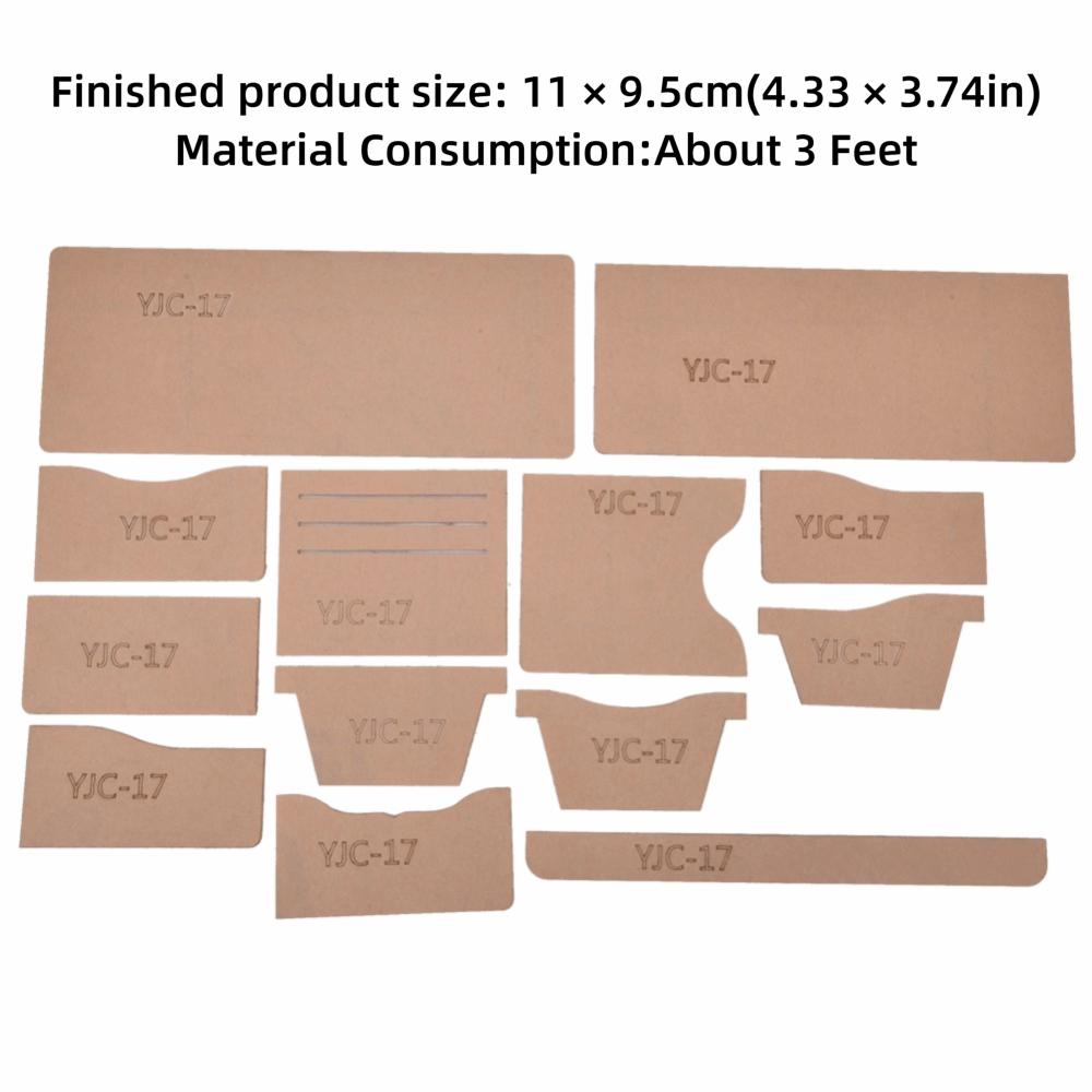 13Pcs YJC-17 Wallet Template Transparent Acrylic Leather Pattern Acrylic Precision Cutting Clear Acrylic Template DIY Crafting
