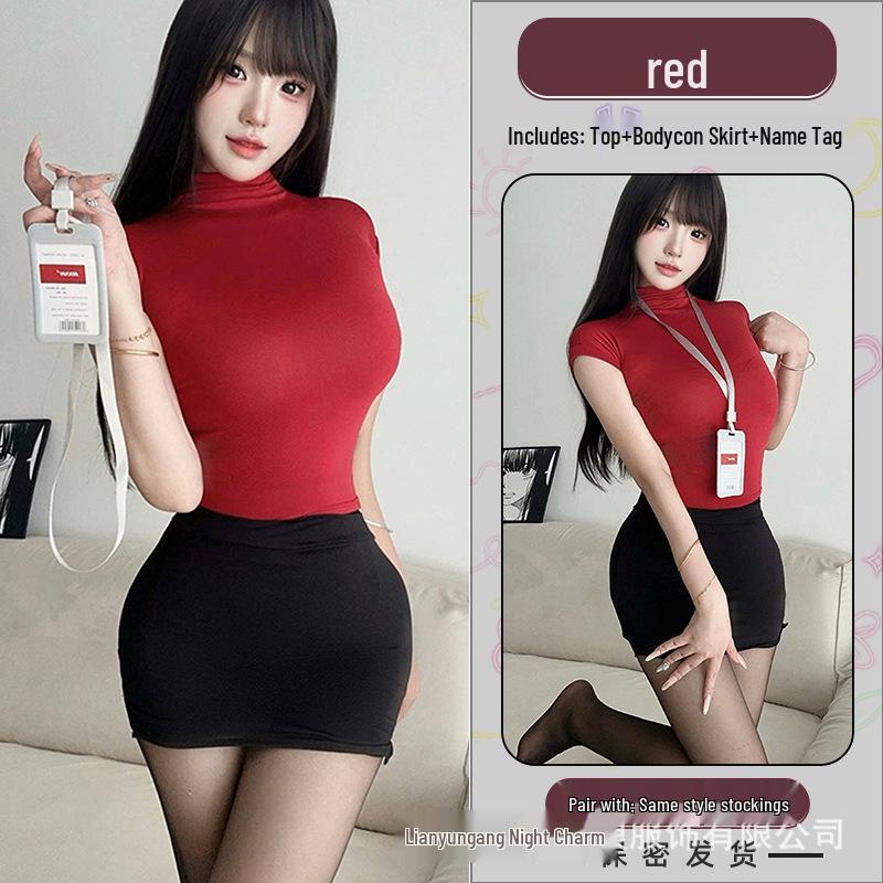 Elegant Mature Sister OL Secretary Dress: Professional Bodycon Skirt Suit