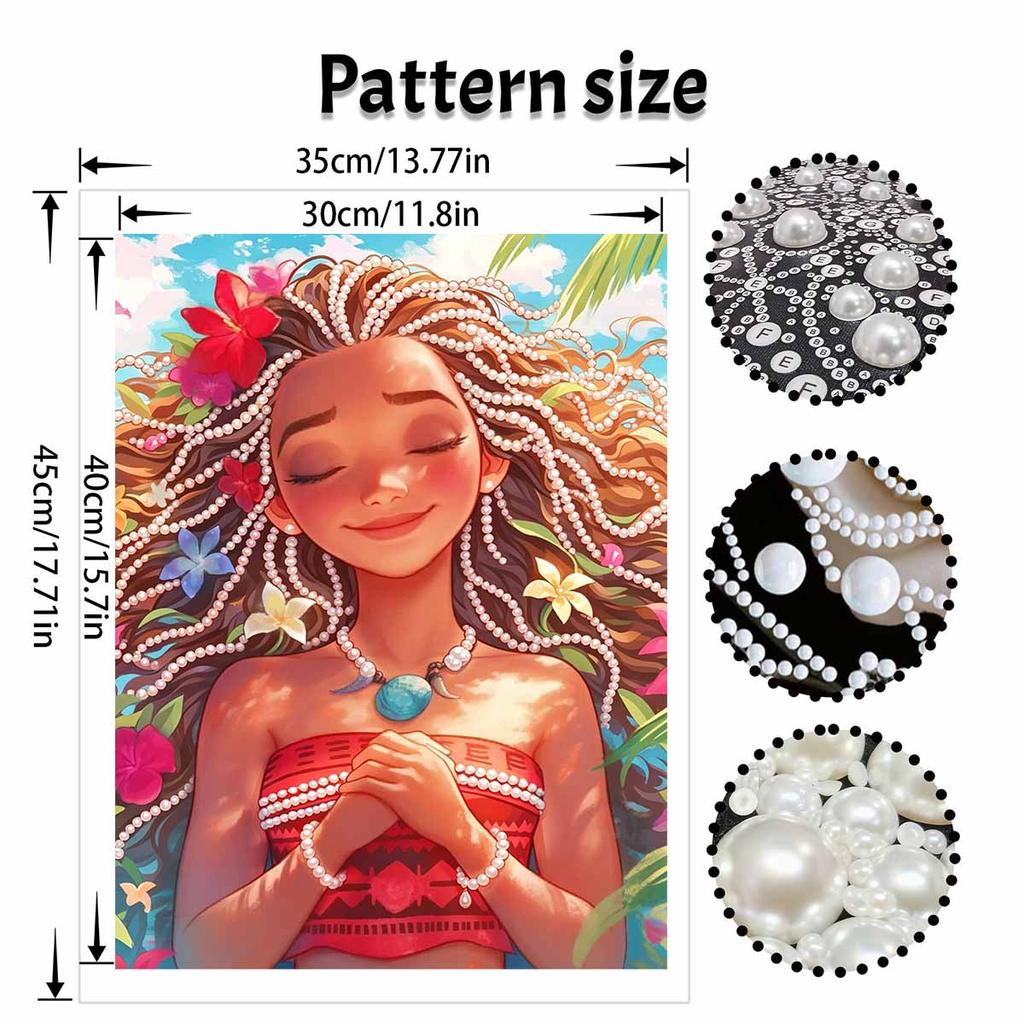 Disney Moana Pearl Art A Soothing Artistic Masterpiece 5D DIY Pearl Embroidery Mosaic Cross Stitch Kit for Home Decor
