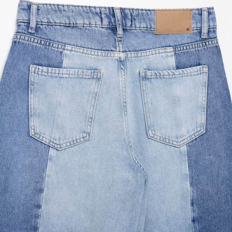 Kaslead New Women Clothes Western Style All-Match Patchwork High Waist Wide Leg Jeans 6164195