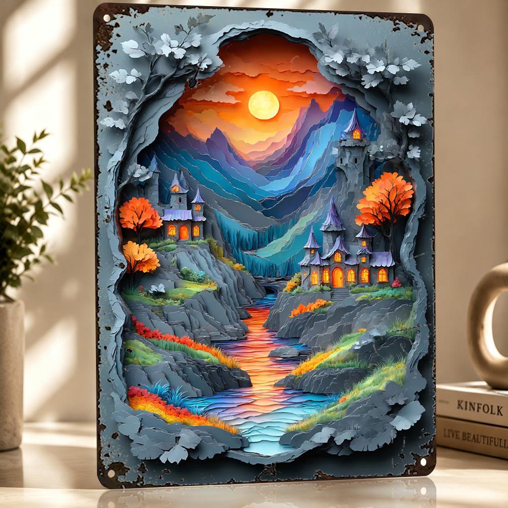 Papercraft Fantasy D Printed Texture Poster Personalized Wall Art Retro Metal Tin Signs for Decor Living Room Home Decorations