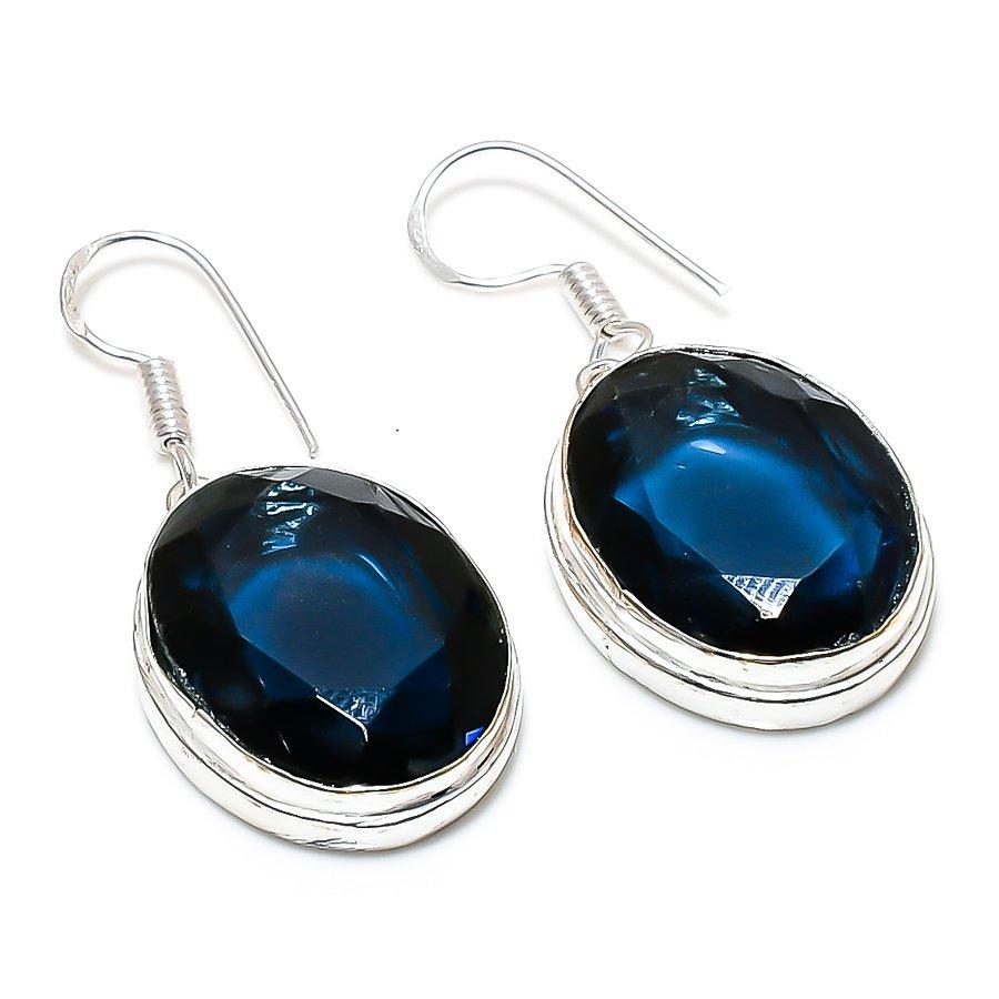 

Этнические ювелирные серьги ручной работы с турмалином индиколитом, 1,62 дюйма, SR-3064