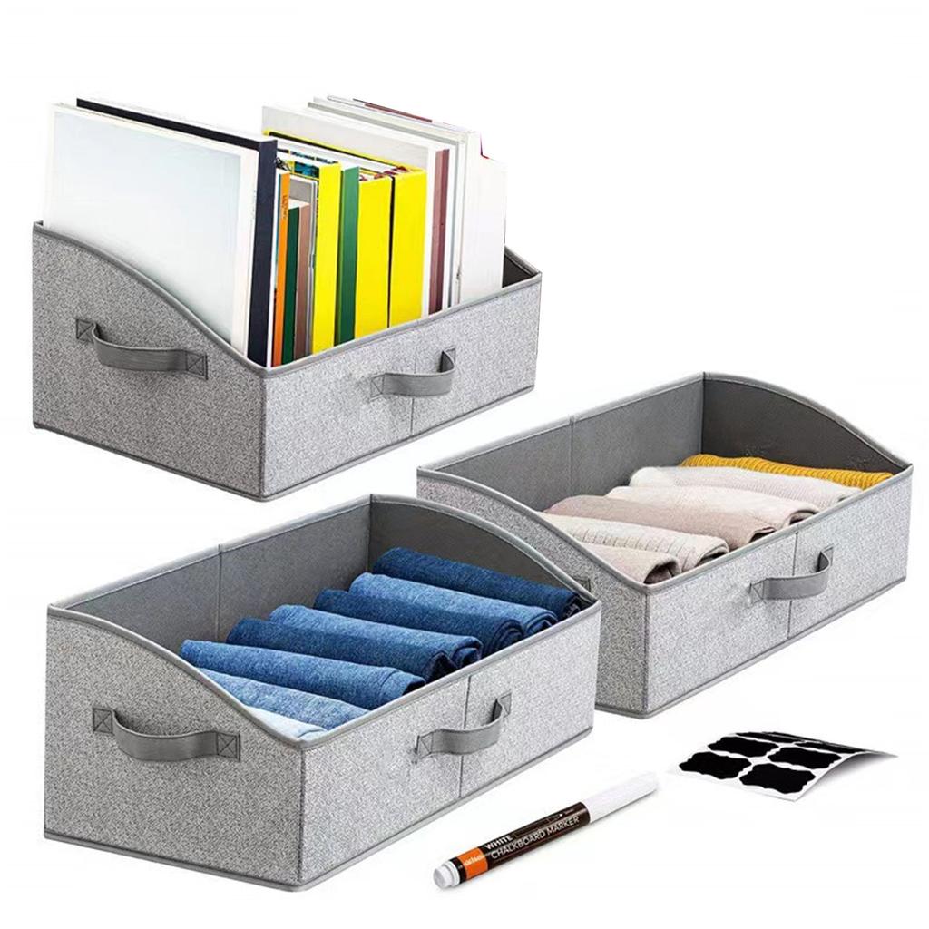 Closet Storage Bins for Shelves Trapezoid Storage Bin Closet Shelf Organizer for Clothes Toy Towel Book Baby Clothing