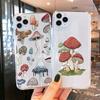 Clear Phone Case For iPhone 15 14 13 12 Pro MAX 11 XS XR 8 Plus Creative Minimalist Graffiti Line Mushroom Soft TPU Cover Coque