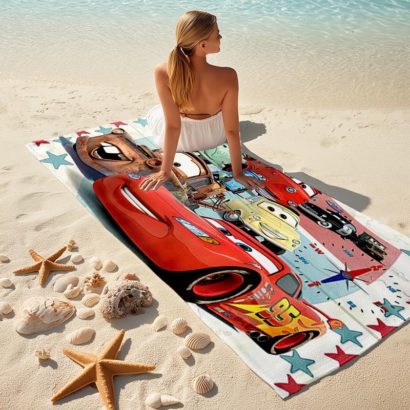 Ręcznik plażowy Błyskawica McQueen Kemping na świeżym powietrzu Ręcznik plażowy na wakacje Pływanie Basen zewnętrzny Chłonny ręcznik kąpielowy